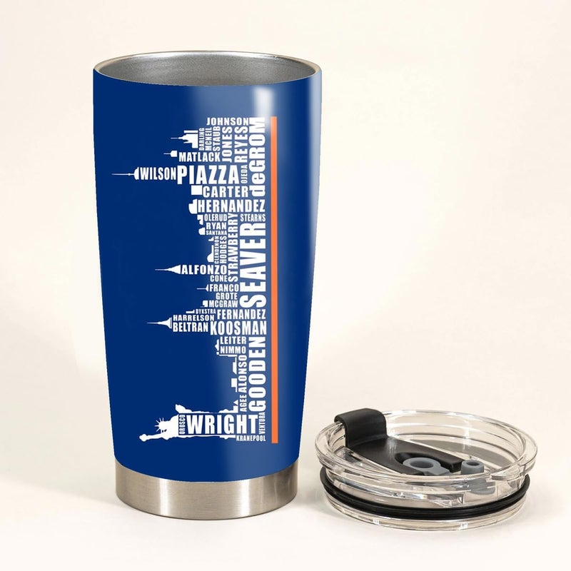 Scian New York Skyline Legends Baseball Tumbler - Coffee Mug Insulated Tumbler With Lid - Mother's Day, Father's Day, Birthday, Christmas Gifts For Fans - 20 Oz| Stainless Steel - Image 4